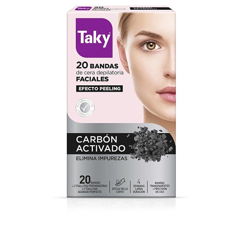 CARBON ACTIVADO bandas cera faciales depilatorias 20 u de TAKY - Ofertas Online y Envío Gratis