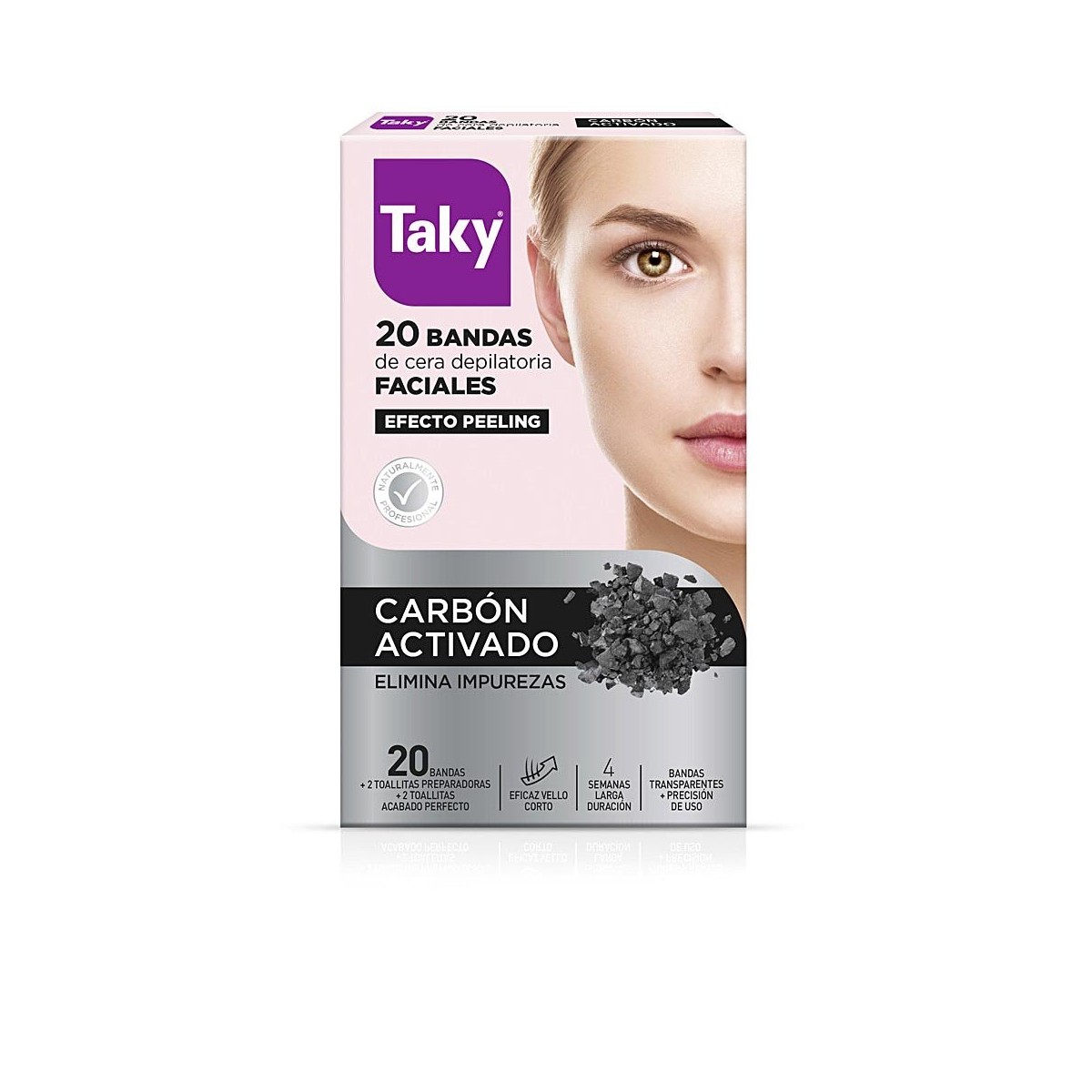 CARBON ACTIVADO bandas cera faciales depilatorias 20 u de TAKY - Ofertas Online y Envío Gratis