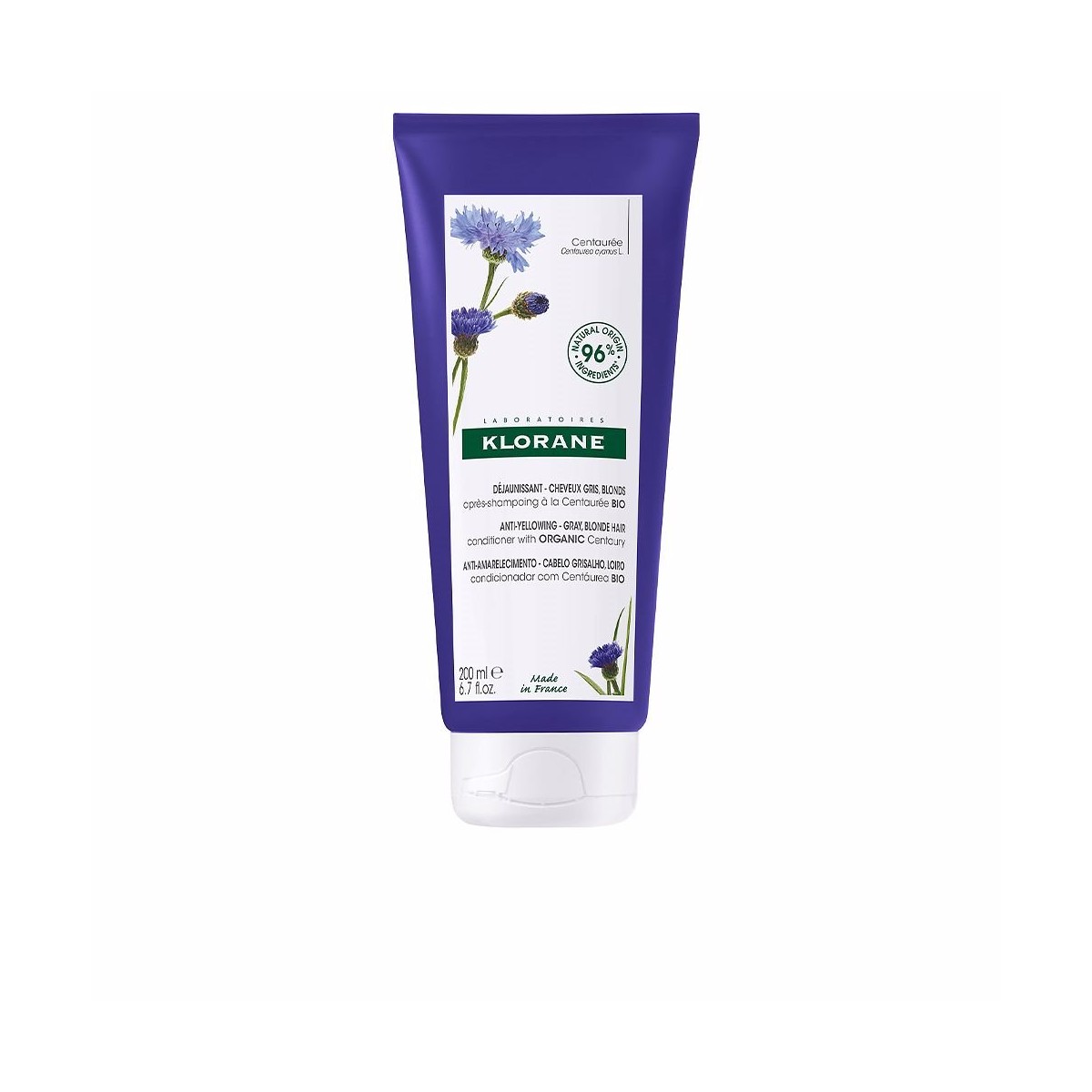 Klorane - A La Centaurea Bio Acondicinador Antiamarilleo Cabello Gris Y Rubio 150 Ml