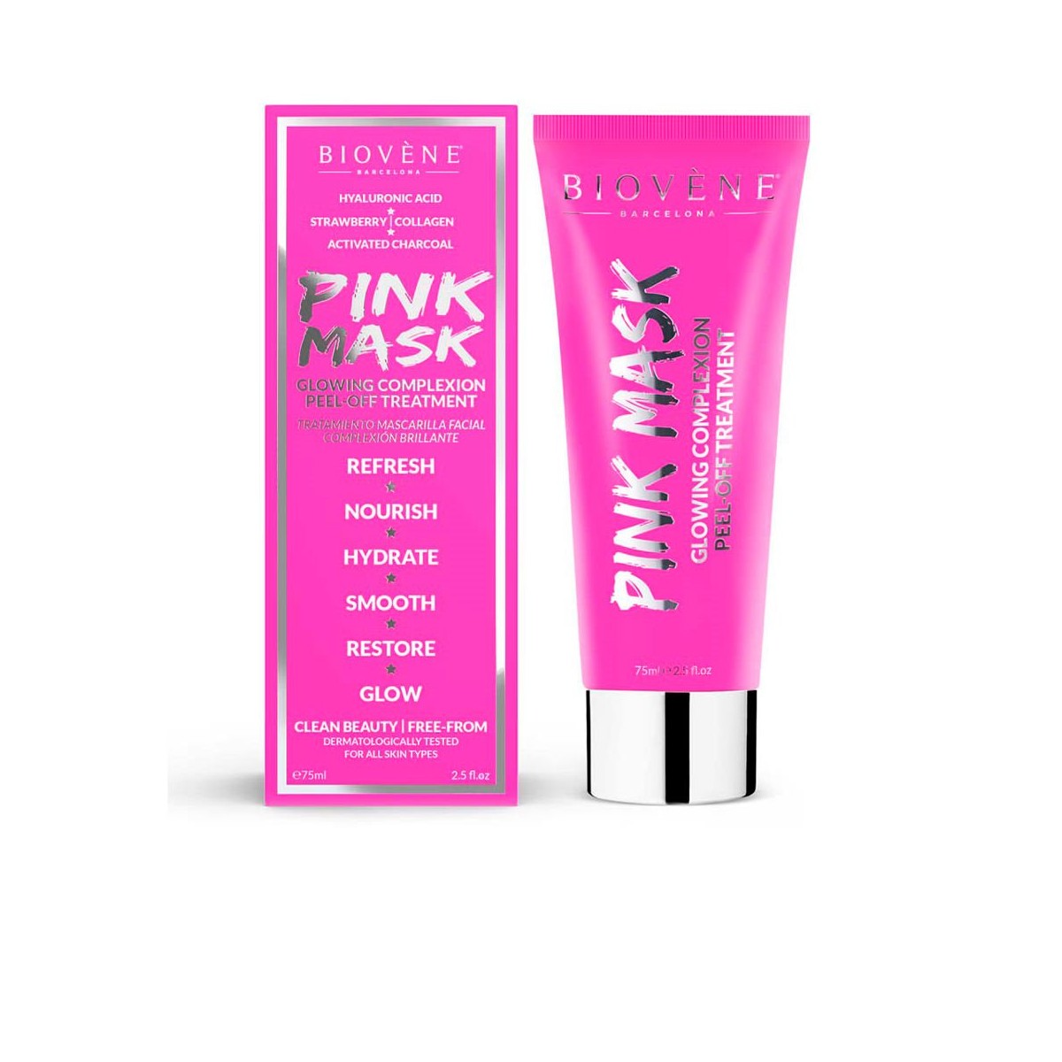 Biovène - Pink Mask Glowing Complexion Peel-off Treatment 75 Ml
