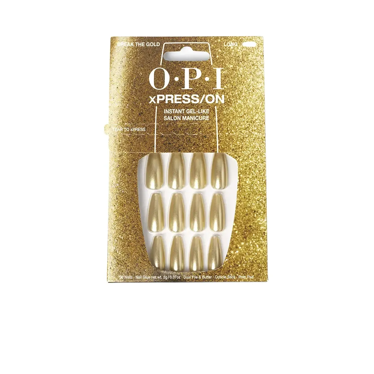 Opi - Opi Xpress On Unas Artificiales Nail Art Break The Gold 30 U
