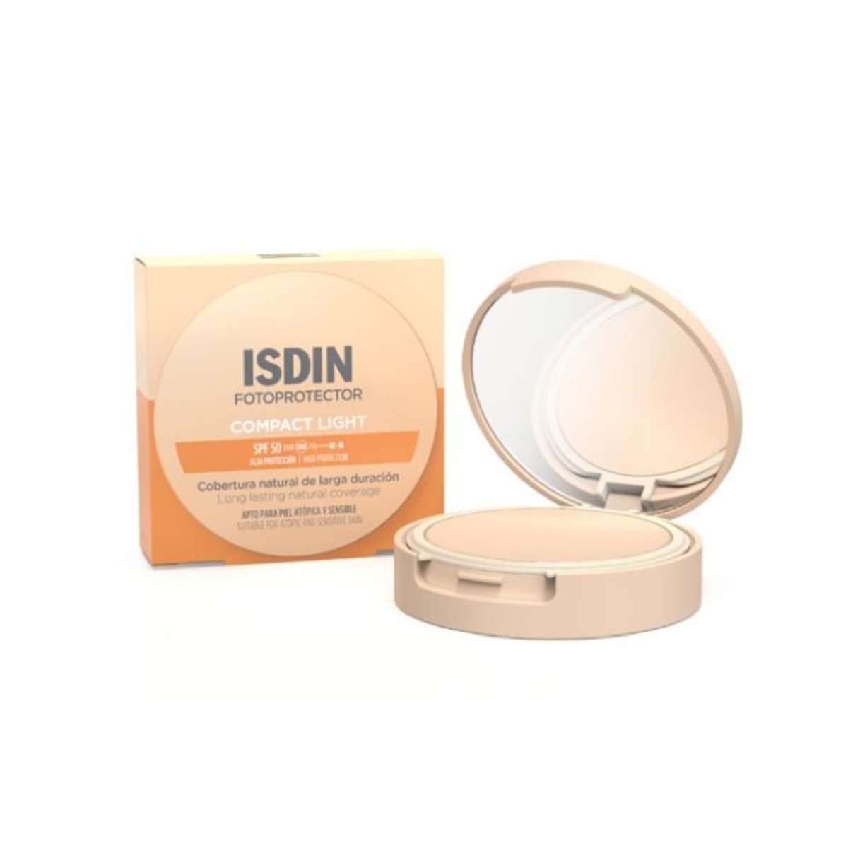 FOTOPROTECTOR COMPACT BRONZE cobertura natural de larga duración SPF50 #Light 10 gr  ISDIN - Ofertas Online y Envío Gratis
