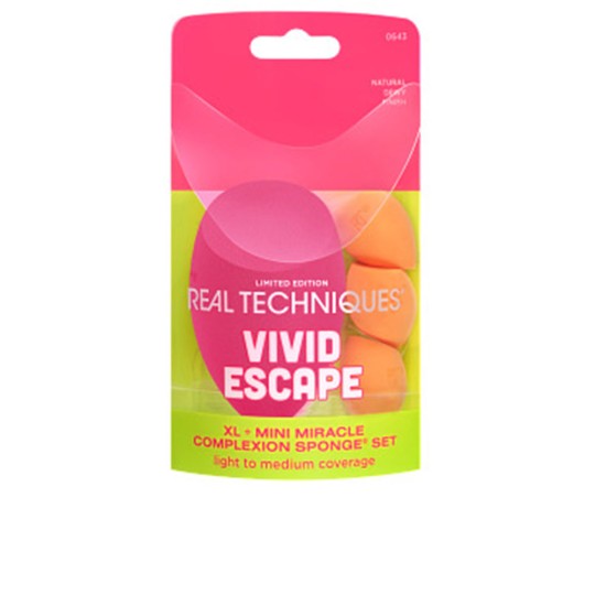 VIVID ESCAPE XL + MINI MIRACLE COMPLEXION SPONGE ESTUCHE 4 pz  REAL TECHNIQUES - Ofertas Online y Envío Gratis